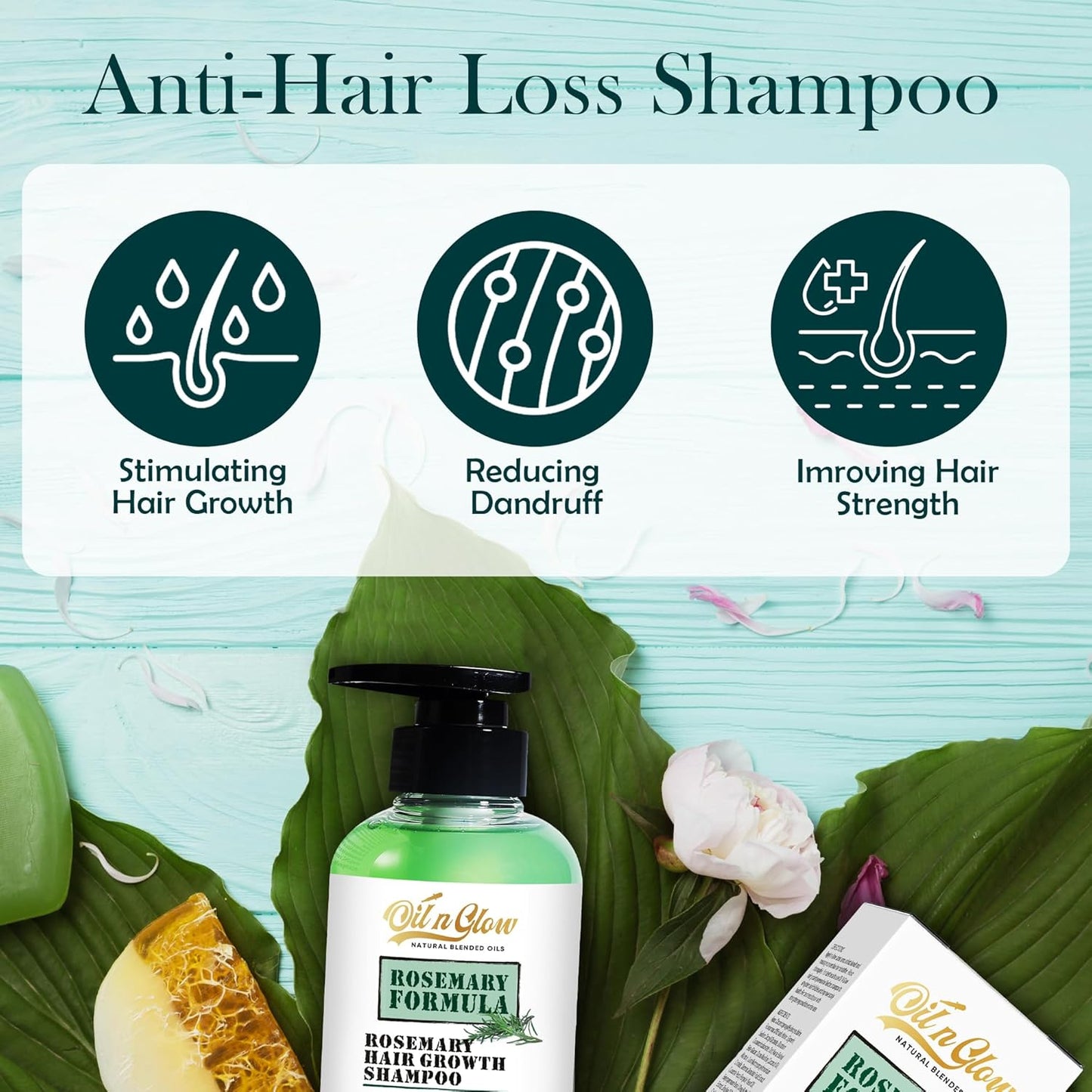 USDA Organic Rosemary Hair Growth Shampoo For Thickening, Regrowth & Strengthening for Men & Women with Biotin, Scalp DHT Blocker Saw Palmetto For Thinning Hair Loss 10 Fl. Oz- Fragrance Free