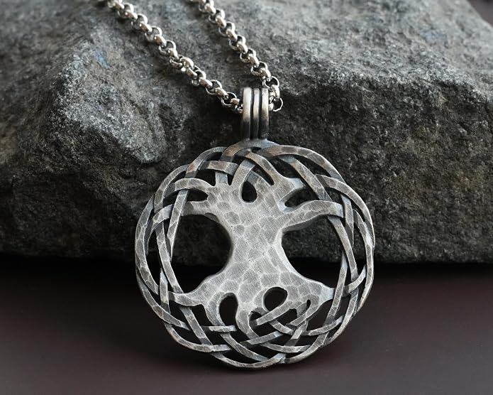 Baldur Jewelry - Handcrafted Yggdrasil Viking Norse World Tree of Life Pendant Necklace Amulet Jewelry | 925 Sterling-Silver Tree of Life Necklace | Viking Gifts |Jewelry for Men Women