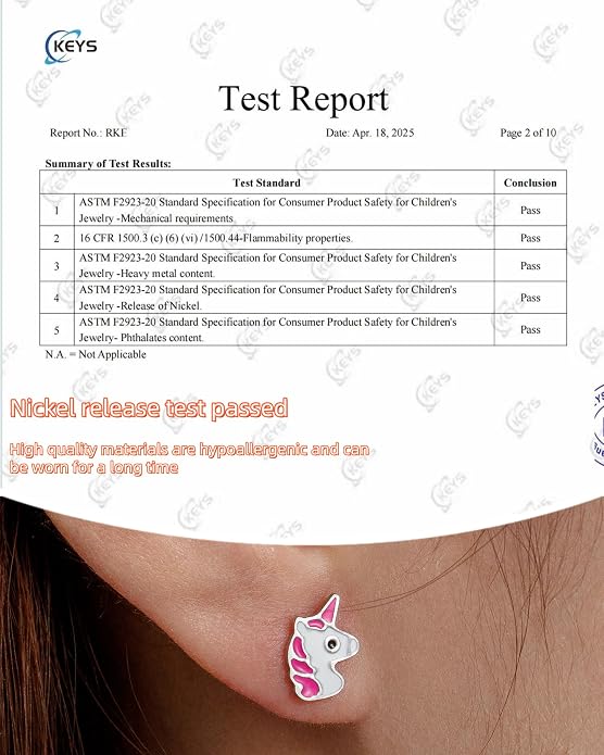 16 Pairs Hypoallergenic Screw Back Earrings for Women Girls 316L Stainless Steel Unicorn Butterfly Strawberry Cherry Flat Back Stud Earrings Jewelry Gift