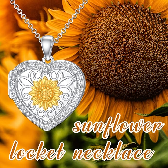 PELOVNY Locket Necklace That Holds Pictures 925 Sterling Silver Photo Locket Pendant Birthday Christmas Memorial Jewelry Gifts for Women Men