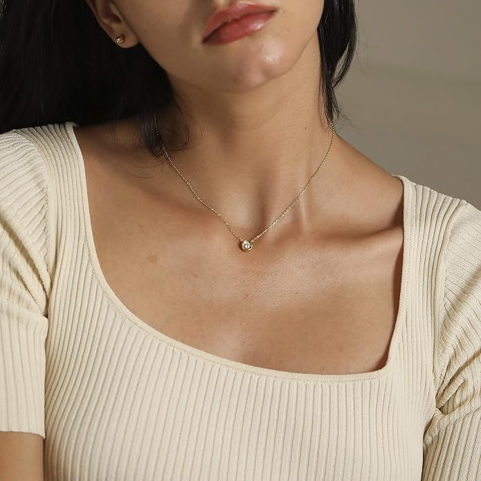 S.Leaf 18K Gold Plated Cubic Zirconia Choker Necklace for Women 925 Sterling Silver Layered Coin Moon Star Heart Circle Crystal Lariat Pendant Necklaces Gifts for Women Trendy