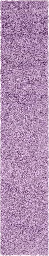 Unique Loom Solid Shag Collection Area Rug (2' 6" x 13' 1" Runner, Lilac)
