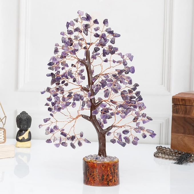 Crocon® Amethyst Crystals Tree, Birthday Gifts for Women & Men, Purple House Decor for Shelf Healing Crystals, Spiritual Gift Purple Decor, House Warming Gifts New Home, Birthday Gift for Mom Sister