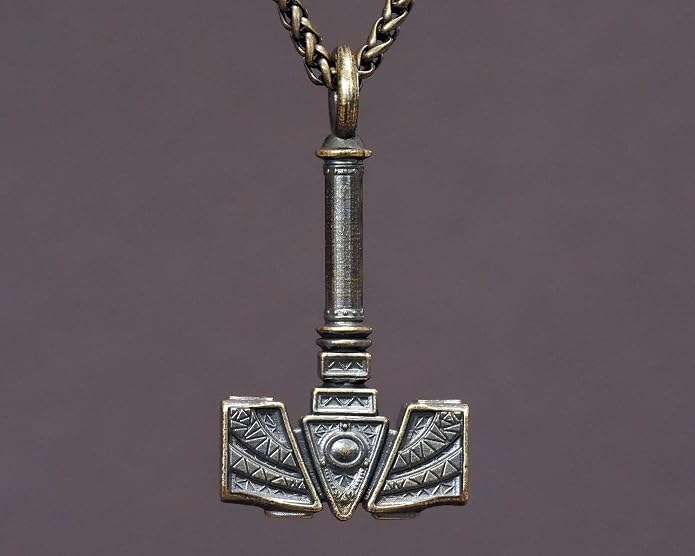 Baldur Jewelry - Thors Hammer Necklace Pendant Mjölnir - Viking Norse Thor Hammer Pendant Viking Jewelry - Thor Necklace - Thor Gifts for Men - Viking Necklace for Men