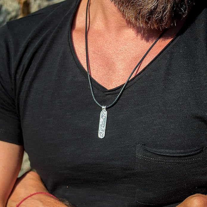 Viking Rune Formula Pendant Necklace for Men Women - 925 Sterling Silver - Norse Nordic Celtic Jewelry - Runes Protection Amulet - Matching Necklaces for Couples - Handmade