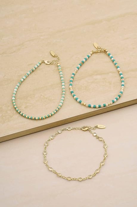 Ettika Anklets for Women. Anklet, 18k Gold or Rhodium Plated. Ankle Bracelets for Women, Jewelry