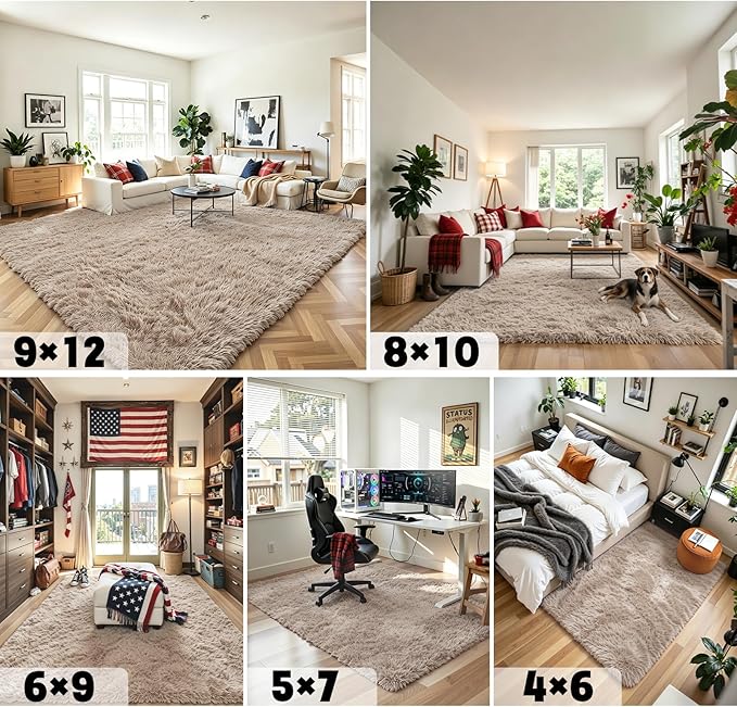 3x5 Rug, Bedside Preppy Dorm Area Rug, College Essentials Small Carpets for Bedroom, Anti Slip Living Room Rugs Home Decor(Beige, 3 x 5) | Non-Slip Small Soft Bedside Rug for Entryway,Living Room and Home Office