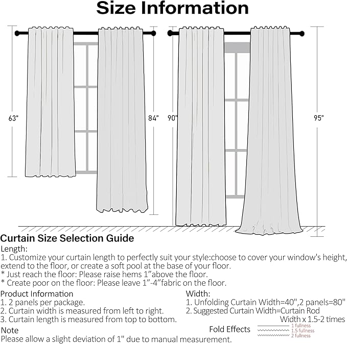 ZJDECOR 72 Inch Baby Blue Buffalo Plaid Ruffle Window Curtains Rod Pocket | Crinkled Not-See-Through Sheer Cortinas,45% Cotton,55% Poly,Farmhouse Window Treatment,Bedroom Living Room,40"Wx72"Lx2