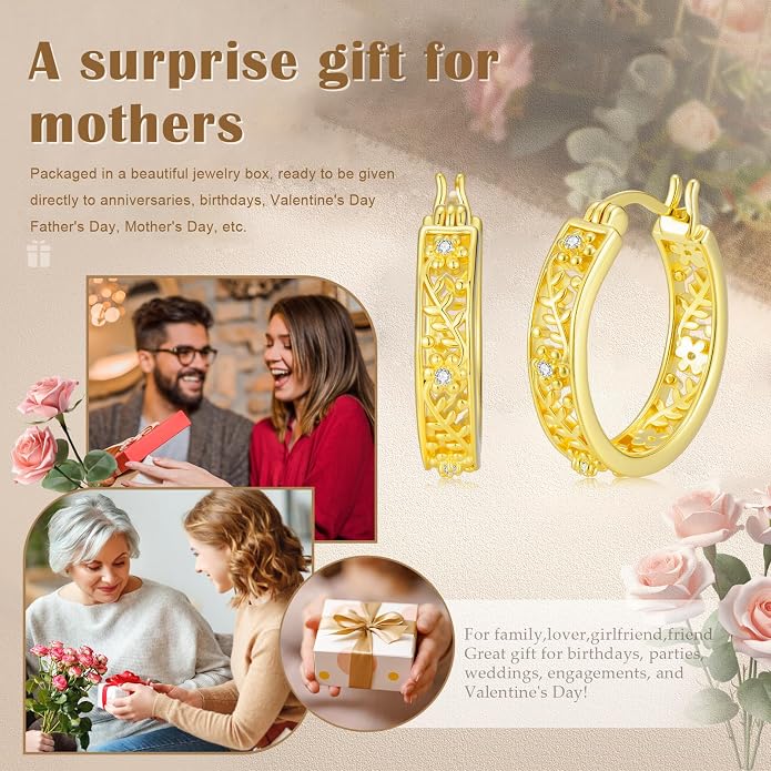 Gold Dainty Hoop Earrings for Women Hypoallergenic Lightweight 14K Gold Huggie Earrings Jewelry Valentines Day Gifts for Wife Girlfriend Her
