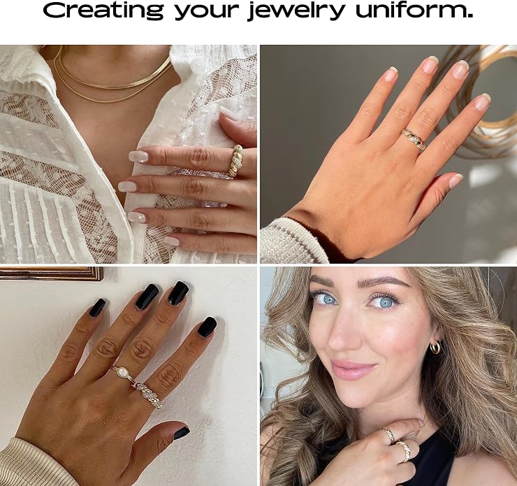 Ana Luisa Gold Rings for Women - 14K Gold Plated Rings for Women Non Tarnish - Trendy Stacking Ring for Daily Wear - Twisted, Heart, Eternity Ring Styles - Hypoallergenic & Water-Resistant Jewelry