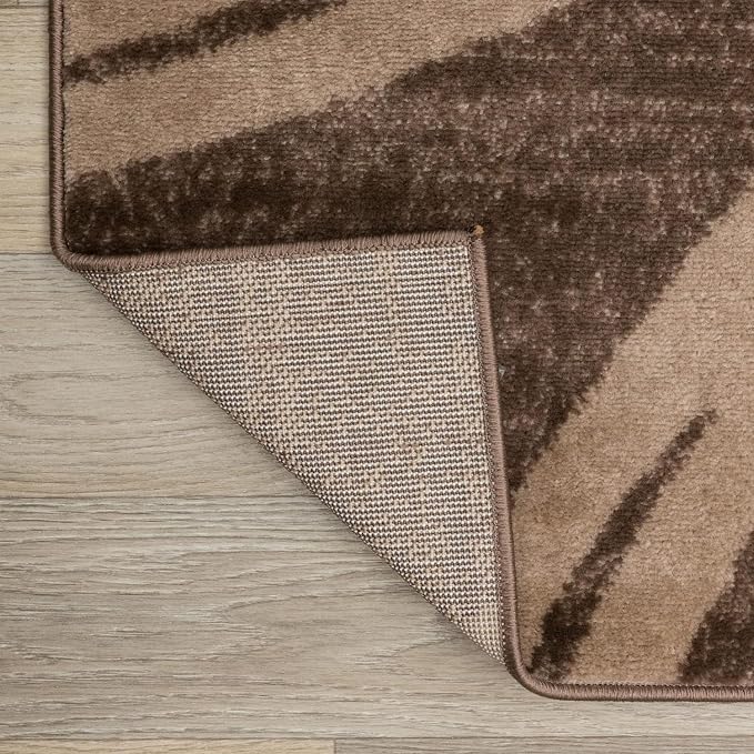Rugshop Wavy Circles Modern Non-Shedding Accent Area Rug Brown 2' x 3'