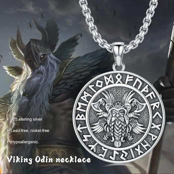 Viking Necklace for Men 925 Sterling Silver Viking Norse Pagan Jewelry Gifts for Women
