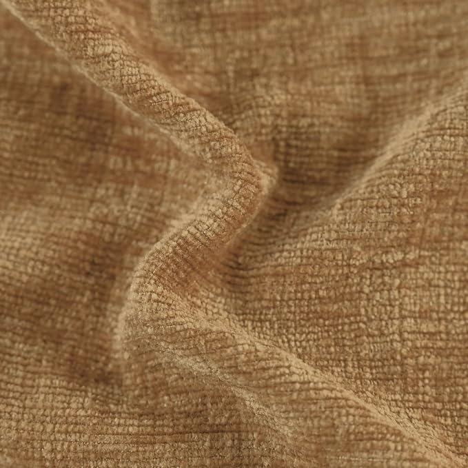 CaliTime Throw Pillow Covers Decorative 16 X 26 Inches Pack of 2 Cozy Chenille Cushion Cases for Couch Sofa Bed Living Room Home Apricot Brown