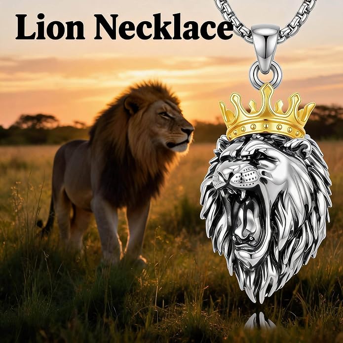 Lion/Anchor/Yggdrasil/Empty Tomb Pendant Necklace Stainless Steel 22+2 Chain Jewelry For Men Father Women Unisex
