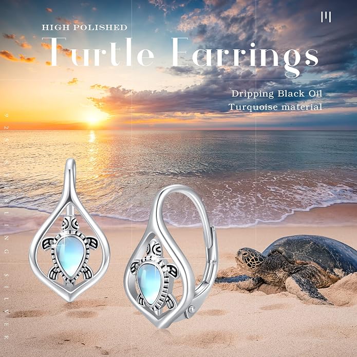 Cute Animal Leverback Earring 925 Sterling Silver Summer Bohemia Beach Theme Earrings for Women