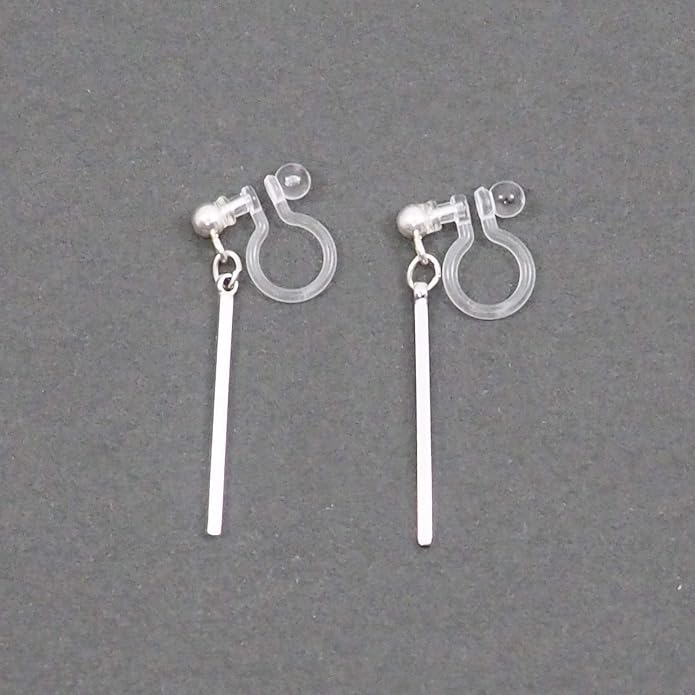 Comfortable Stick Invisible Clip On Earrings Gold Dangle Long Waved Threader Bar Clip-On Non Pierced Earrings Silver For Women,…