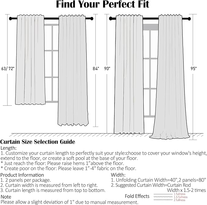 Short Grey White Buffalo Plaid Blackout Curtains 63 Inches Length | Thermal Insulated Drapes,Farmhouse Window Treatment for Bedroom Living Room,Rod Pocket Back Tabs,40"Wx63"Lx2