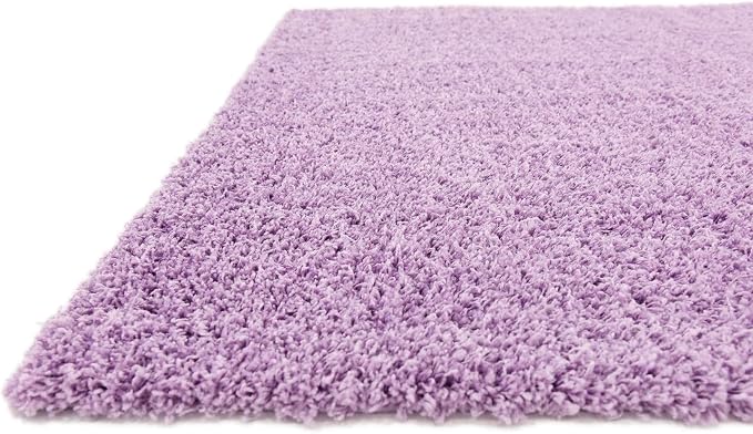 Unique Loom Solid Shag Collection Area Rug (8' Square, Lilac)