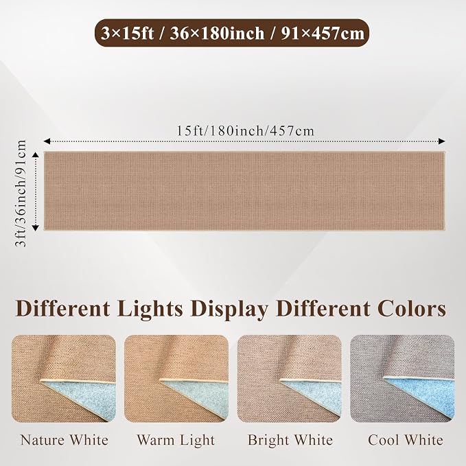 3x15 Jute Like Long Runner: Non-Slip Washable Low Pile Kitchen Hallway Rugs | Farmhouse Carpet for Pet Owners & Busy Families - Indoor Runners Ideal for Entryway Bedroom - Durable Home Decor (Beige,3x15)