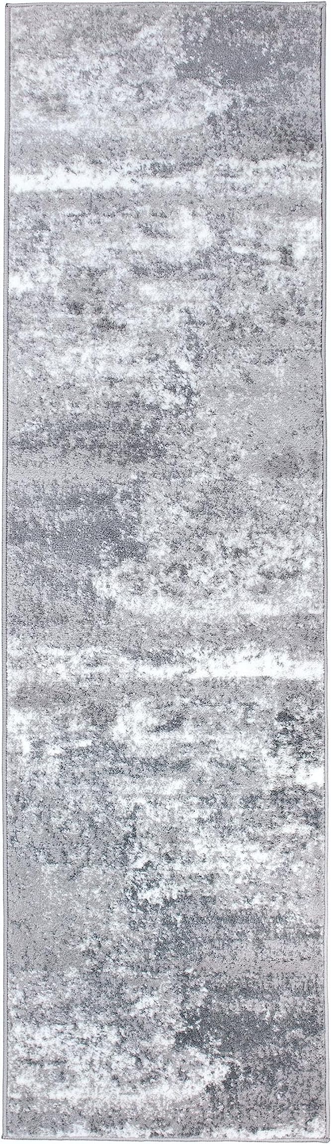 Rugshop Watercolor Distressed Modern Bohemian Runner Rug Gray 2' x 7'