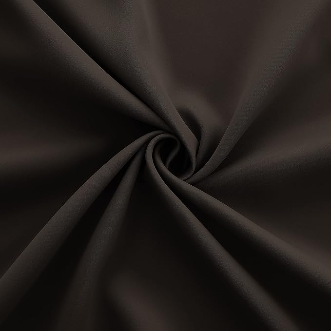 KOUFALL 108 Inch Blackout Curtains for Living Room,Dark Brown Luxury Satin Polyester Grommet Rustic Farmhouse 9FT Floot to Ceiling Curtains for Sliding Glass Door 2 Panels Set