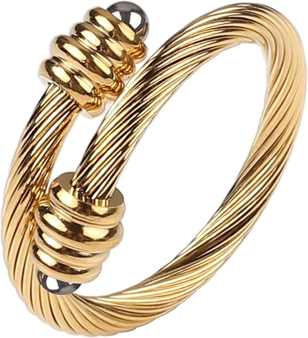 Dorriss Cable Rings Vintage Twisted Open Ring for Women Adjustable Designer Fashion Brand Stainless Steel Jewelry with Gift Box