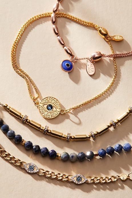 Alex and Ani Evil Eye Bracelets - Sapphire & Crystal Stones, Nickel-Free, Radiant Evil Eye Jewelry for Women