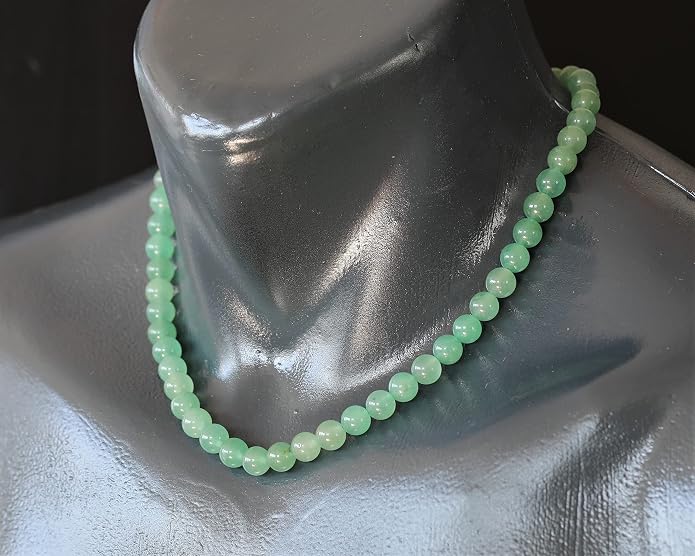 Natural Gemstone Beaded Choker Necklace | 8mm Handmade Adjustable Jewelry for Men & Women | Chakra Balancing Crystal Necklace | Spiritual Gift | Macrame Cord with Extender
