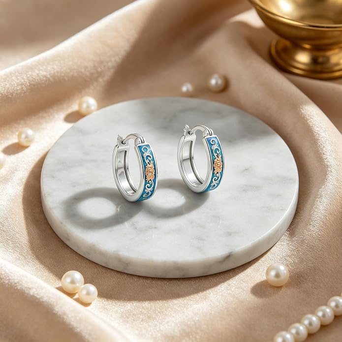 Opal/Turquoise Huggie Earrings 925 Sterling Silver Opal/Turquoise Small Animal Huggie Hoop Earrings Animal Huggies Earring Jewelry Gifts for Women Mom Her