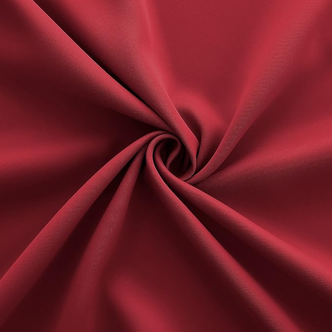 KOUFALL Red Curtains 2 Panels 90 Inches Long for Living Room,Elegant Vintage Farmhouse Thermal Insulated Blackout Drapes for Bedroom,Cortinas De Navidad Navideñas Rojas para Sala