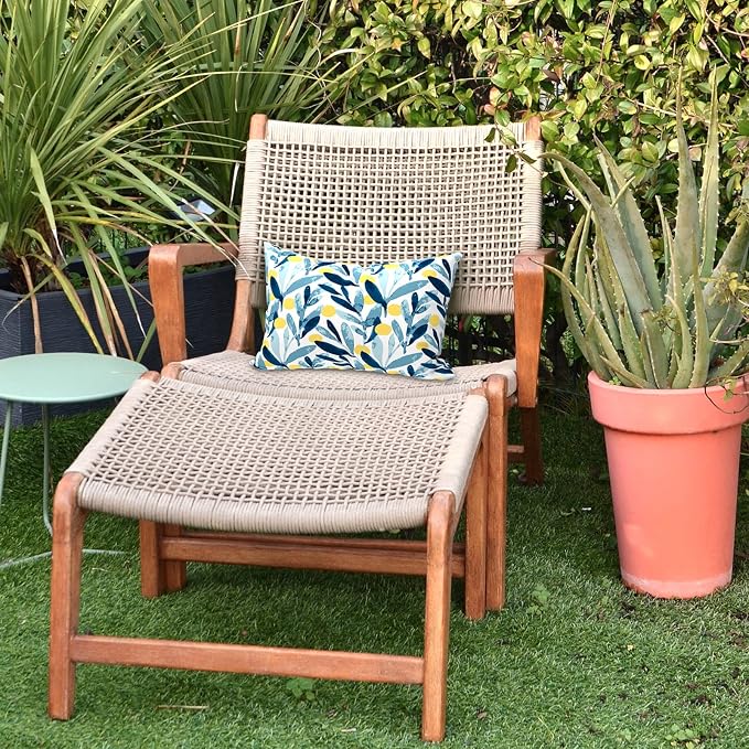 LVTXIII Outdoor/Indoor Lumbar Pillows, Decorative Patio Lumbar Cushions, Fluffy Water Repellent Garden Cushions for Home Patio Coach Sofa Use, 12×20 Inch, Pack of 2, Leaves Multi