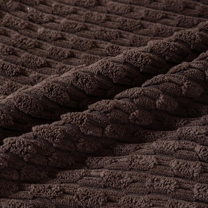 Set of 4 Beige Brown Coffee Decorative Throw Pillow Covers 22x22 Inch Corduroy Pillow Covers for Bed Couch Sofa Living Room Soft Square Cushion Cases