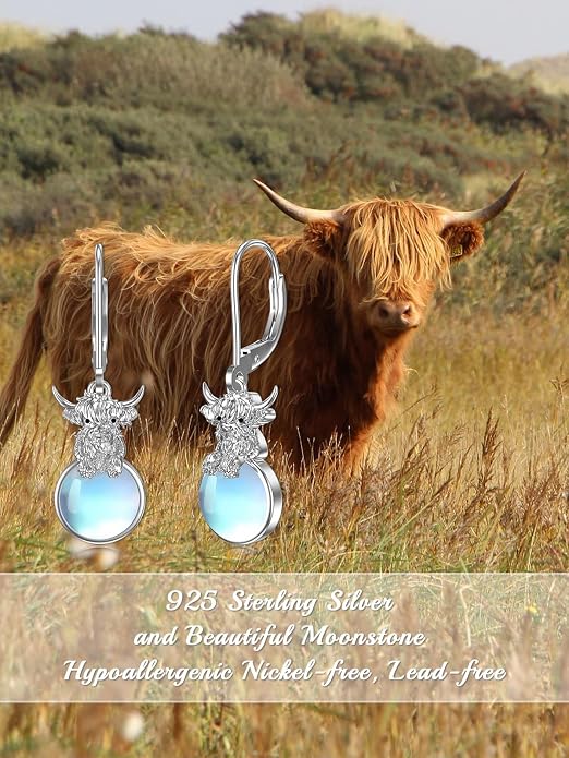 Dorunmo Moonstone Dangle Drop Earrings s925 Sterling Silver Leverback Earrings Filigree Moonstone Jewelry Birthday Gifts for Women