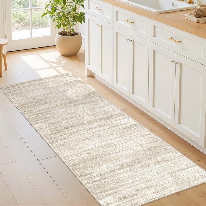 2x5 Rug Runners for Hallways Non Slip,Kitchen Rugs,Brown | Washable Rugs for Kitchen,Entryway,Bedroom,Bathroom,Nursery Room,Thin,Soft Runner Rug,Stain Resistant Indoor Carpet