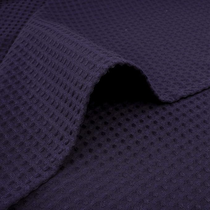 River Dream Heavyweight No Hooks Required Dotted Waffle Weave Shower Curtain with Snap in Liner - 71W x 74H,Hotel Grade,Spa Like Bath Curtain,Regal Purple
