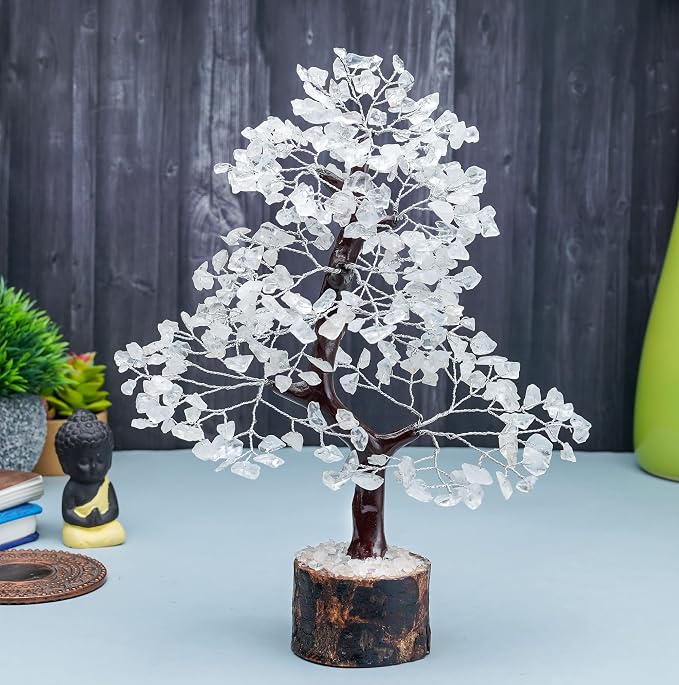 Crocon® Clear Quartz Crystal Tree Birthday Gifts for Women, Men, Friends Healing Crystals Tree of Life Sister Gift for Her, Home Decor, Gift for Mom, House Warming Gift New Home Unique Gifts Idea
