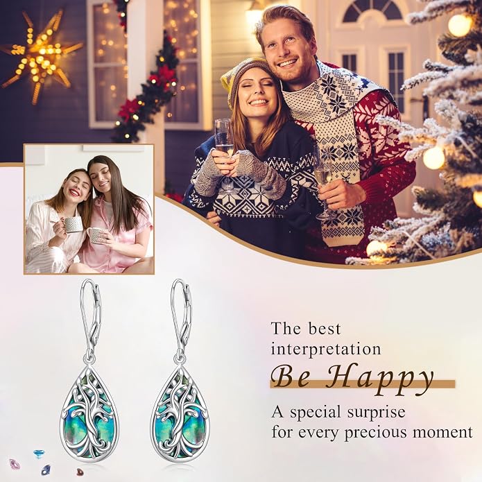 925 Sterling Silver Filigree Dangle Drop Earrings Daisy/Lotus/Rose Flower/Moonstone Leverback Teardrop Earrings for Women Infinity Celtic Knot Daisy Lotus Jewelry for Mothers Day