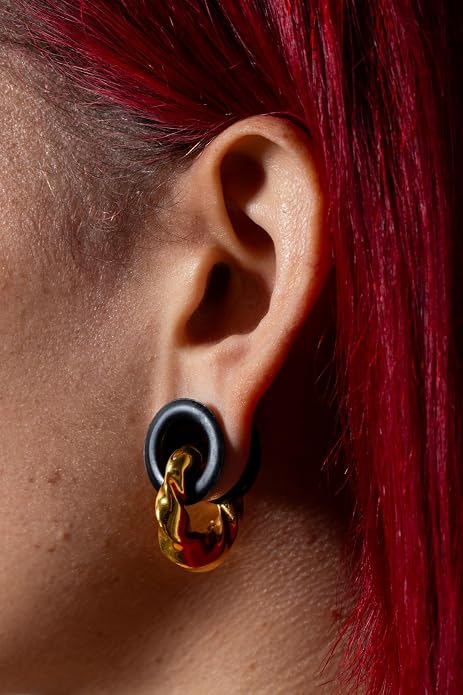 6GA 316L Stainless Steel Spiral Twist Hinged Clicker Rings for Stretched Piercings, Sold as a Pair