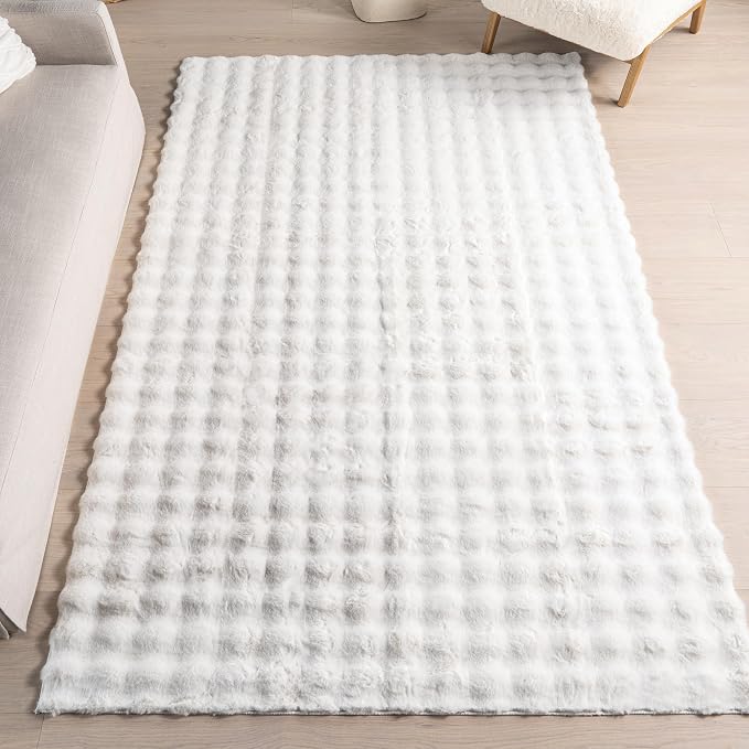 nuLOOM Jeni Off White Checkered Washable Area Rug, Oval 5' x 8' | Nuloom Jeni Checkered Oval 5' x 8' Machine Washable Area Rug for Living Room Bedroom Dining Room, Off White