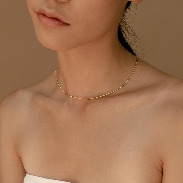 BAYLAY Gold Chain Necklace for Women - 18K Gold Plated Necklace Chain Dainty Gold Necklace for Women Gold Chain Gold Necklace Gold Jewelry Gifts Size 16/18/20/22/24/26 Inch
