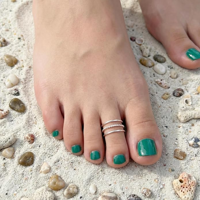 Sterling Silver Toe Ring, Handmade Adjustable Open Band, Minimalist Dainty Summer Beach Foot Jewelry for Women, Can Be Worn as Knuckle or Pinky Ring