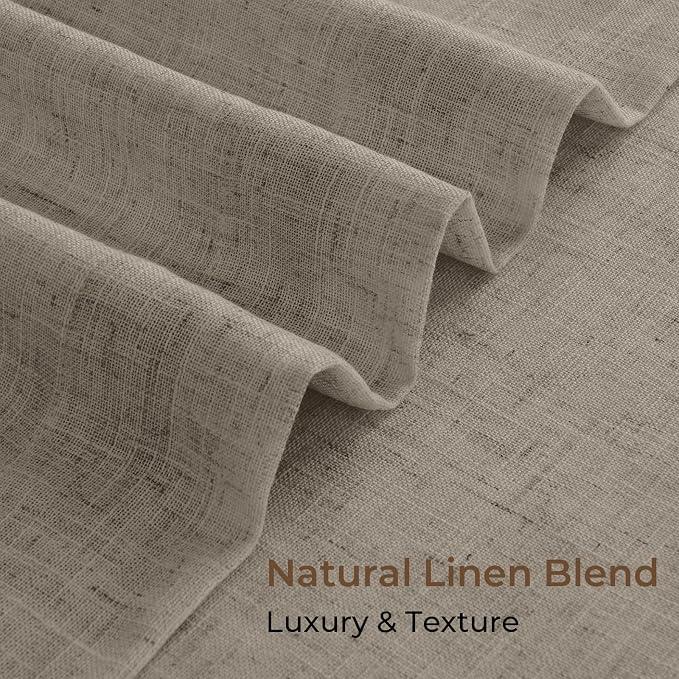 CAPALOCA Pinch Pleated Curtains Blackout, Linen Blackout Curtains 84 inches Long 2 Panels Set for Bedroom, Thermal Insulated Pinch Pleated Drapes for Living Room, 40"W x 84"L (Pack of 2), Taupe Gray