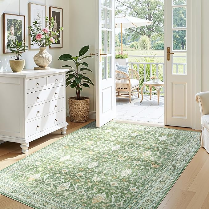 Lofus 3x5 Area Rug for Entryway, Light Green Non Slip Area Rugs for Kitchen, Washablee Soft Rugs for Bedroom, Living Room, Tool Room Nursery Kids Room Decor