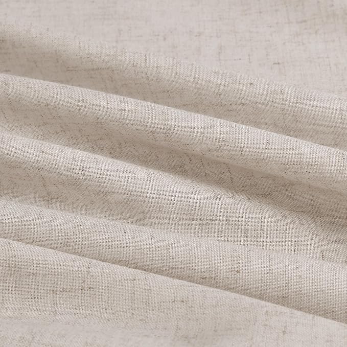 Aersas Birch Beige Pinch Pleated 90 Inch Linen Curtains 2 Panels Set for Living Room Pinch Pleat Drapes Back Tab Light Filtering Semi Sheer Curtain 90 Inches Long for Dining Bedroom Office W40xL90
