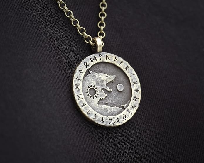 Yin Yang Necklace For Men Ancient Looking High Quality Pendant Jewelry - Yin Yang Gifts - Viking Jewelry for Men