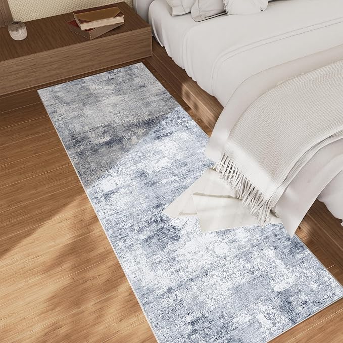Machine Washable Runner Rugs for Kitchen: 2'x6' Hallway Runner Rug Non Slip Floor Rug with Rubber Backing Faux Wool Soft Low Pile Non Shedding Carpet Runners for Entryway Bedroom Bathroom Farmhouse