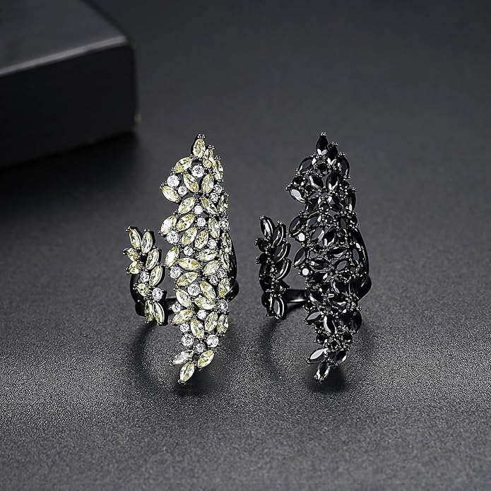 18K Gold Plated Rings for Women and Teen Girls Non Tarnish Cubic Zirconia Fidget Ring Butterfly/Snake/Mesh/Cross/Crown Knuckle Ring Open Adjustable Statement Stacking Chunky Rings