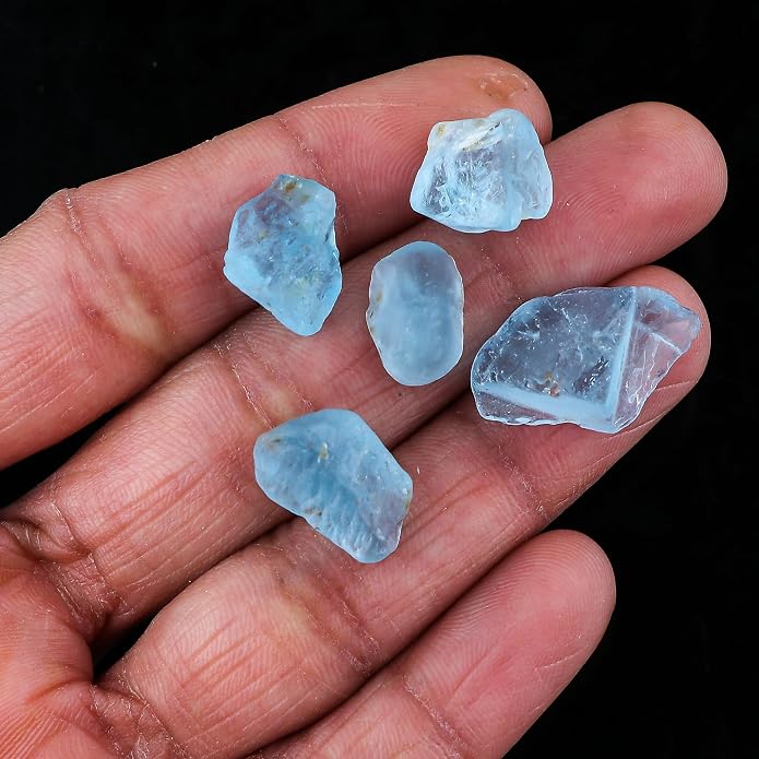 5pcs, Wholesale Raw Natural Gemstones and Crystals, Assorted Rough Stones, Bulk Loose Rock Supplies, DIY Crafts-Jewelry Making, Wire Wrapping, Gem Collection