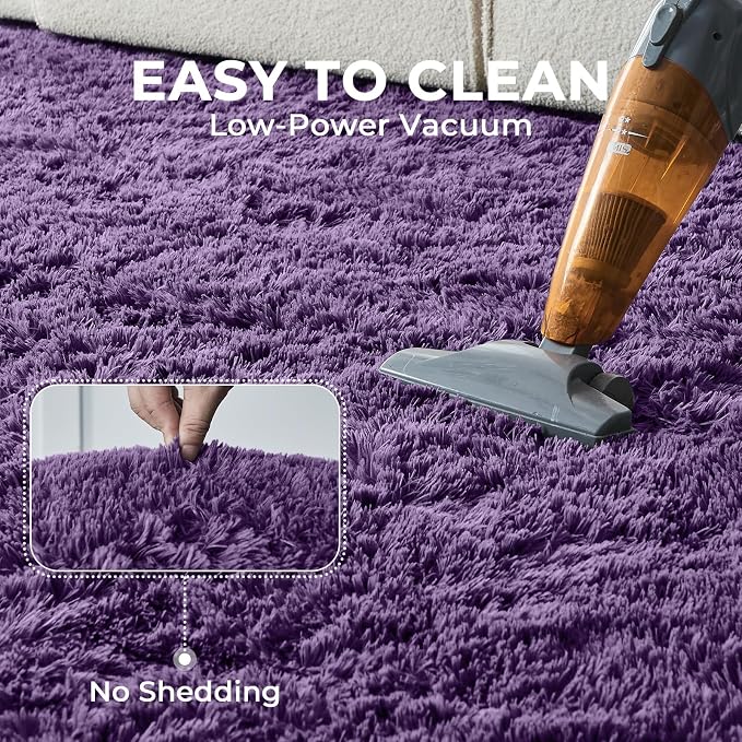 OPPODREAM 4x6 Purple Rugs for Bedroom, Ultra-Soft Fluffy Area Rugs for Living Room, 4 x 6 Shag Carpet for Nursery, Kids, Girl, Boy, Baby, Plush, Fuzzy, Shaggy, Cute Home Decor