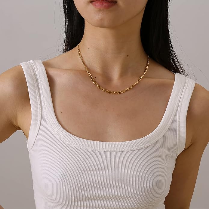 Gold Chain Necklace for Women Dainty Simple Satellite Beaded Twisted Chain Choker Necklace Everyday Jewelry Christmas Gifts